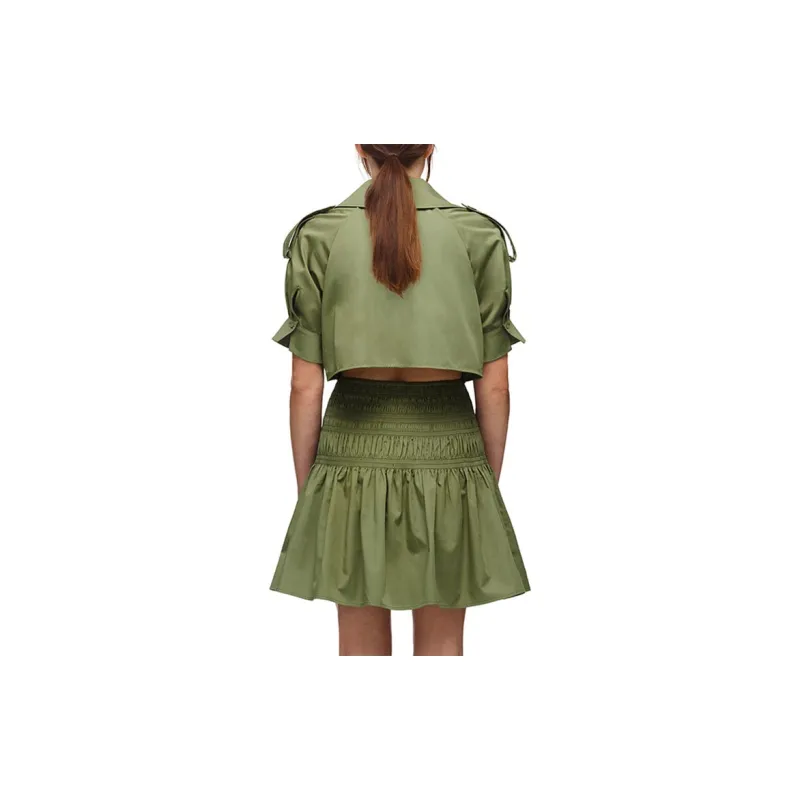 Self portrait Short Sleeved Dresses Women's Green-6