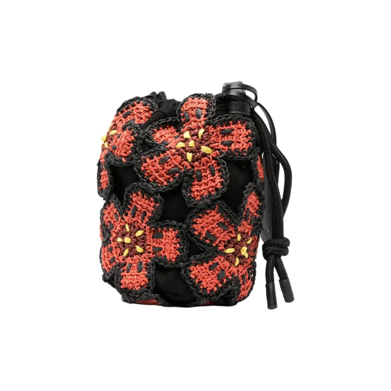 KENZO Boke Flower Series Straw Woven Bucket Bags Crossbody Bag Shoulder Bag Women's Multicolor-2