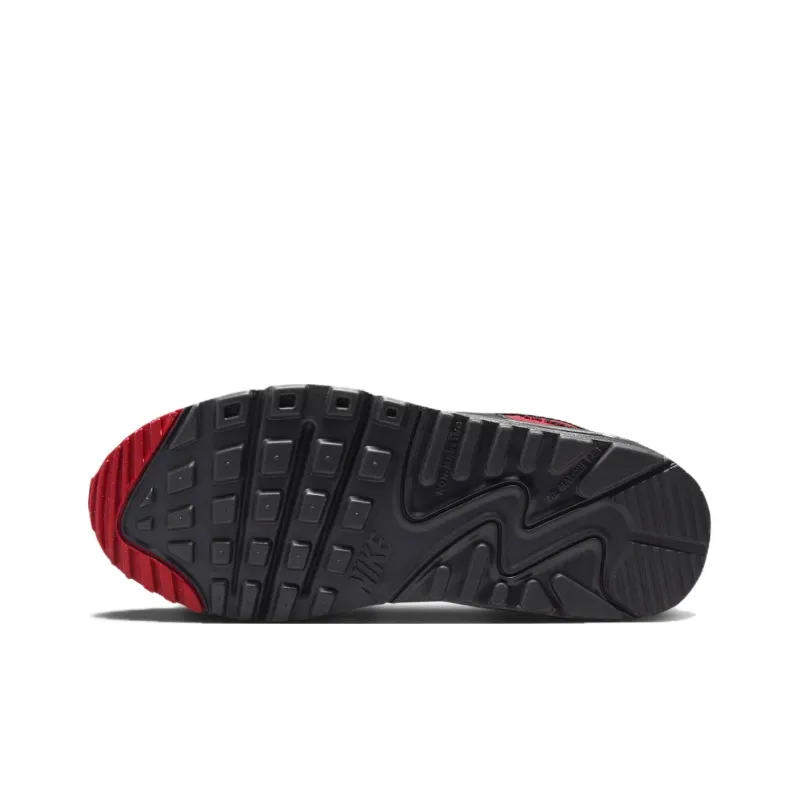 Nike Air Max 90 Anti Slip Wear Resistant Low Top Kids' Running Shoes Gray Black Teenagers-5