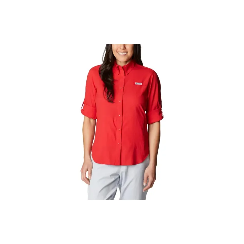 Columbia PFG Tamiami Shirts Women's Red-1