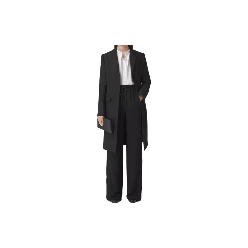 Burberry Viscose Wide Leg Trousers 'Black'-1