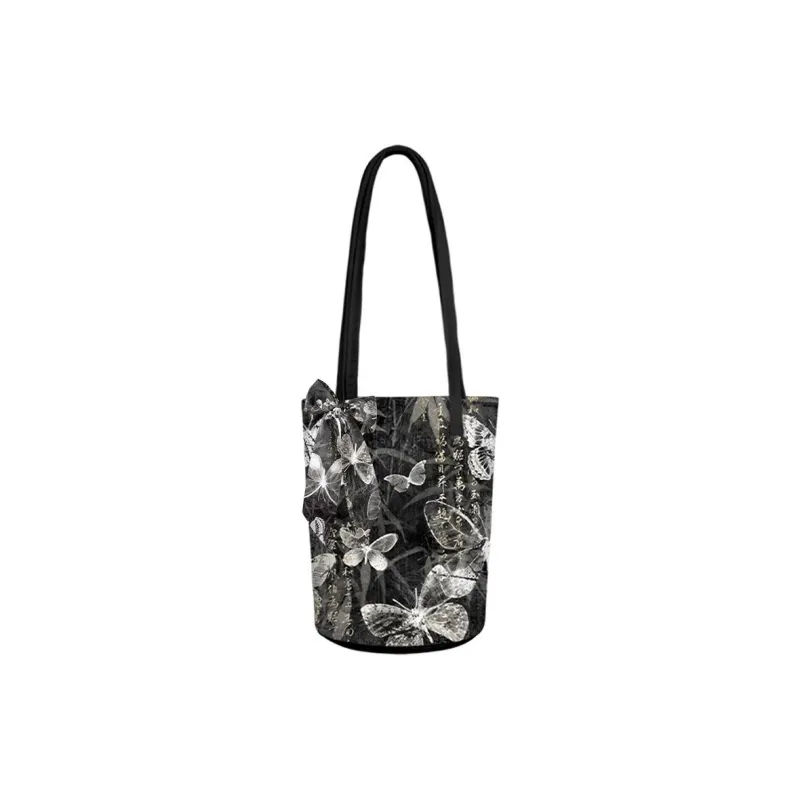 AOSONG Suede Tech Fabric Shoulder Bag Unisex Black-6