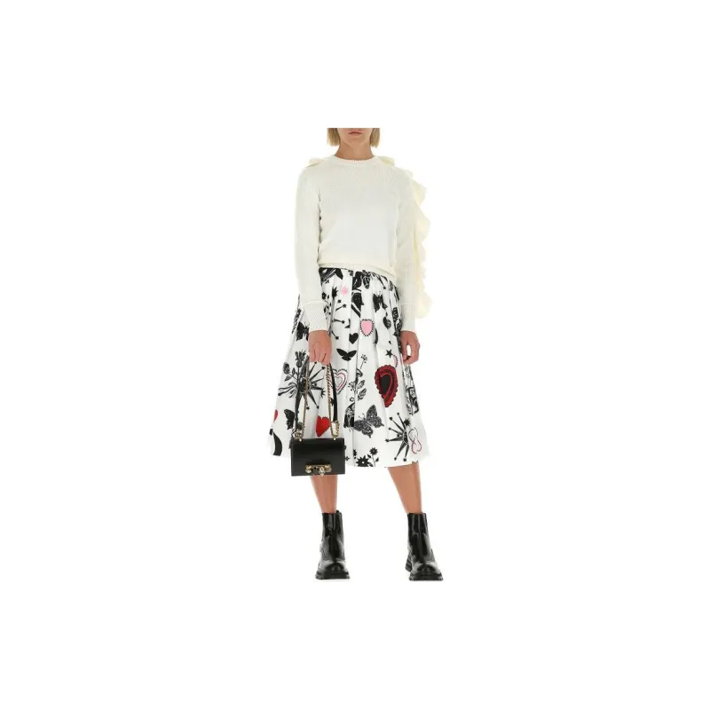 Alexander McQueen Casual Long Skirt Women's White-2
