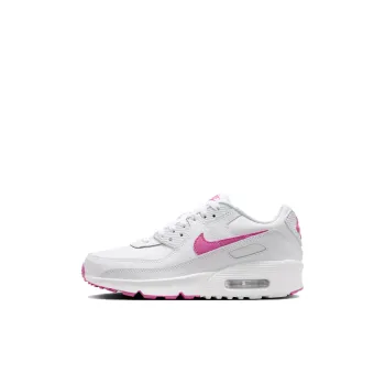 Nike Air Max 90 Slip Resistant Shock Absorbers Low Top Kids' Running Shoes White Pink Kids'