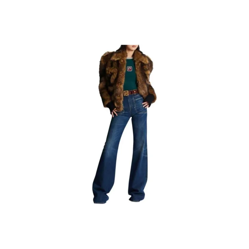 BALMAIN High Waisted Flared Jeans 'Blue'-1