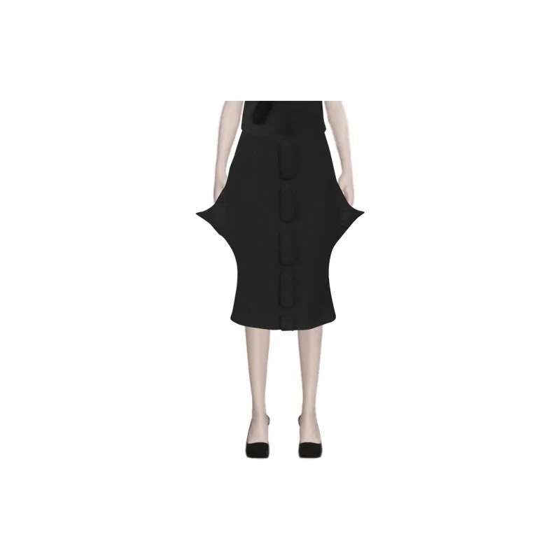 SIQIZ Casual Long Skirts Women's Black-2