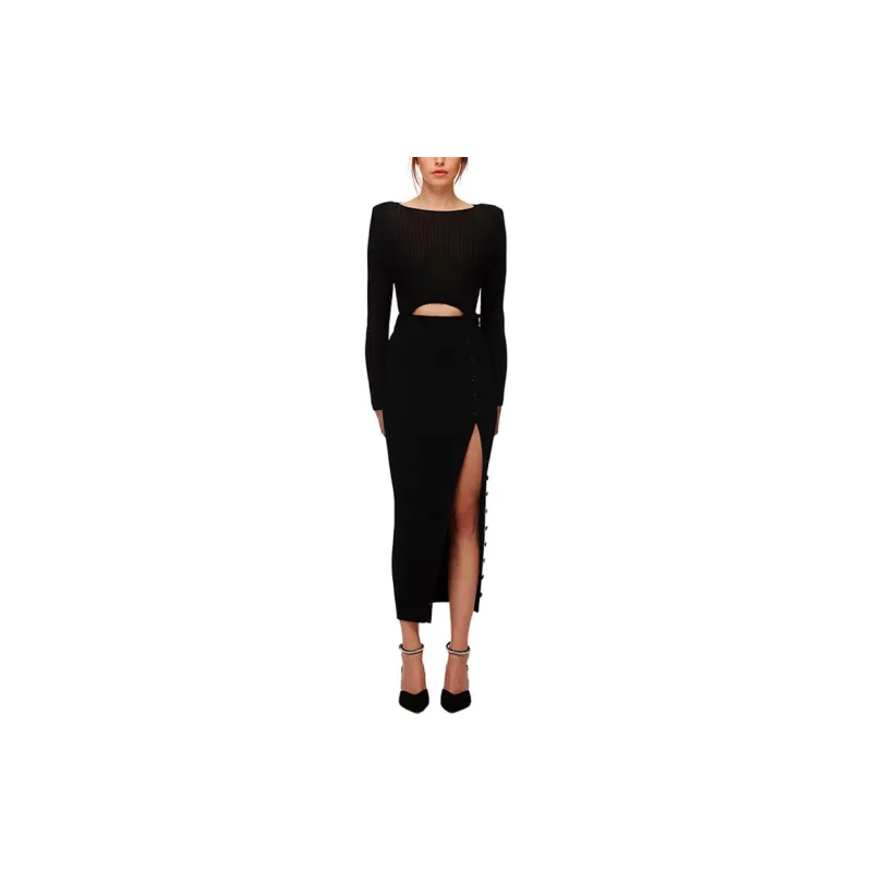 Self portrait Long Sleeved Dresses Women's Black-3