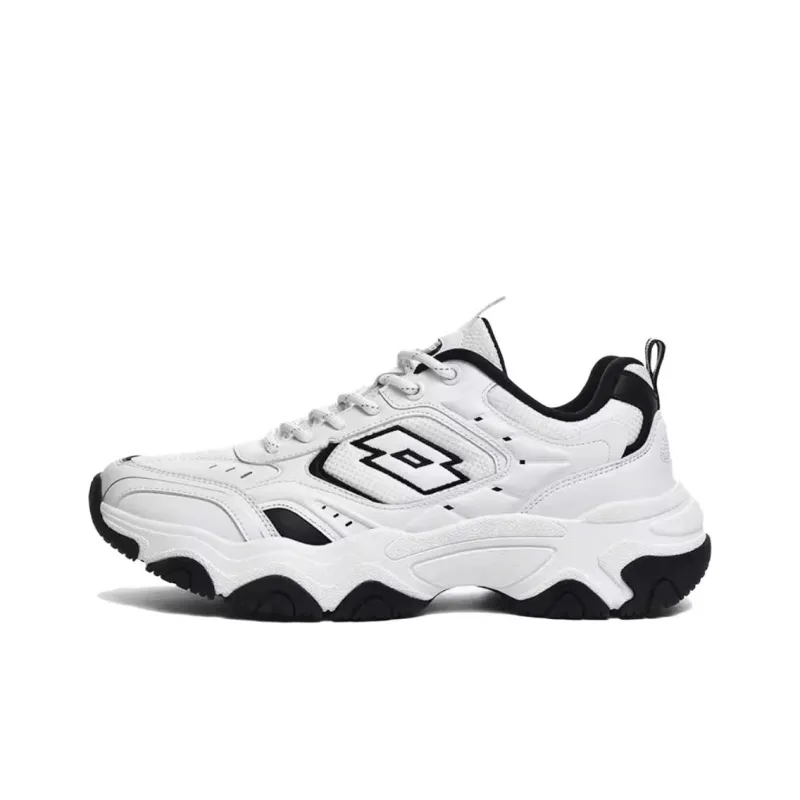 LOTTO Anti-Slip Wear-Resistant Low-Top Chunky Sneakers Women's White Black-0