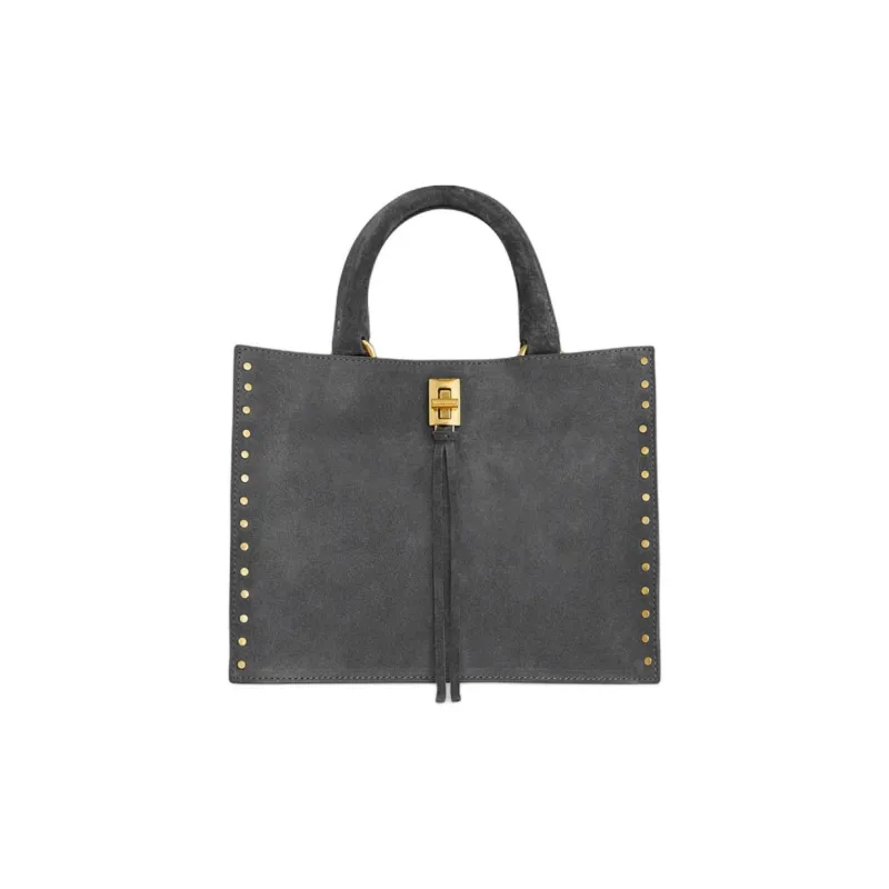 REBECCA MINKOFF Suede Tote Bag Shopping Bag Shoulder Bag Crossbody Bag Handbag Small Size Women's Gray-0