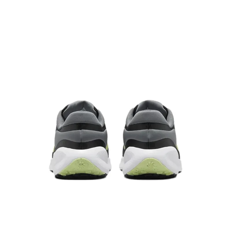 Nike REVOLUTION 7 Abrasion Resistant Low Top Kids' Running Shoes Black Green Kids'-4