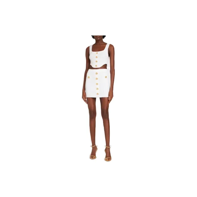 BALMAIN Casual Short Skirts Women's White-2