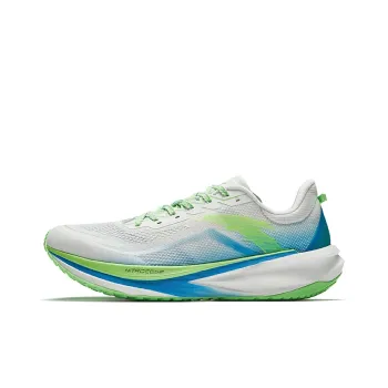 ANTA Plastic Pioneer Running Shoes Men Low Top Papyrus White/Acid Grass Green/Sea Blue