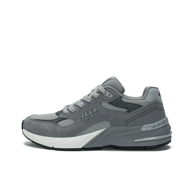 JEEP SPIRIT Anti Slip And Wear Resistant Lightweight Low Top Casual Shoes Men's Climbing Gray-0