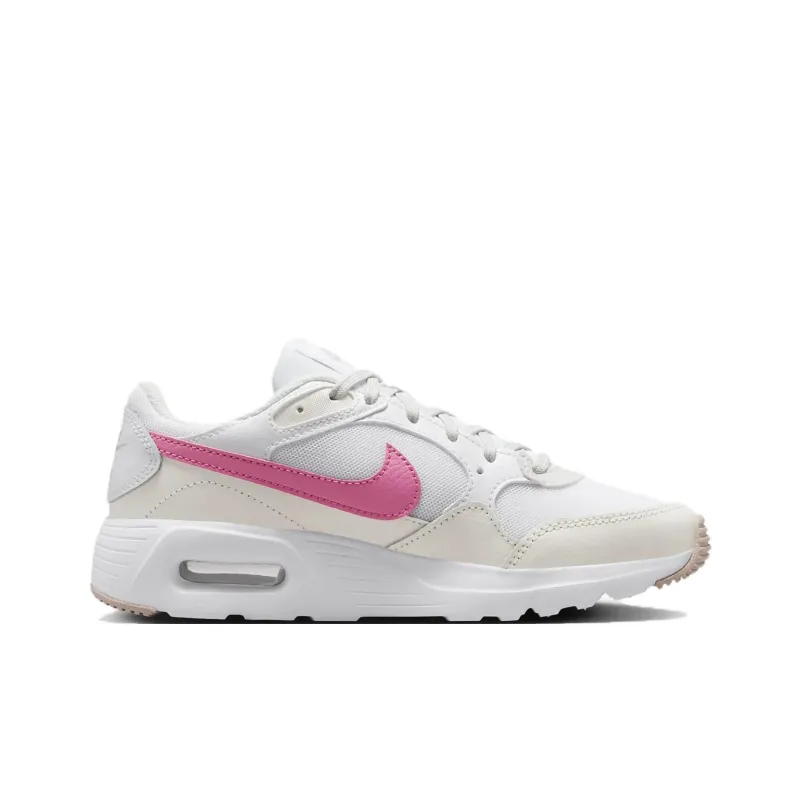 Nike Air Max SC Anti Slip Wear Resistant Low Top Kids Lifestyle Shoes White Pink Teenagers-1