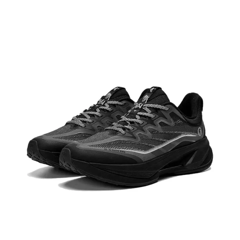 QIAODAN Anti Slip Wear Resistant Low Top Trail Running Running Shoes Men's Black Gray-2