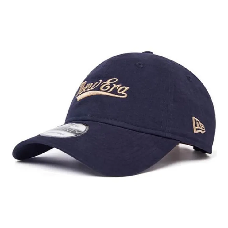 New Era Leather Baseball Caps Unisex Navy Blue-0