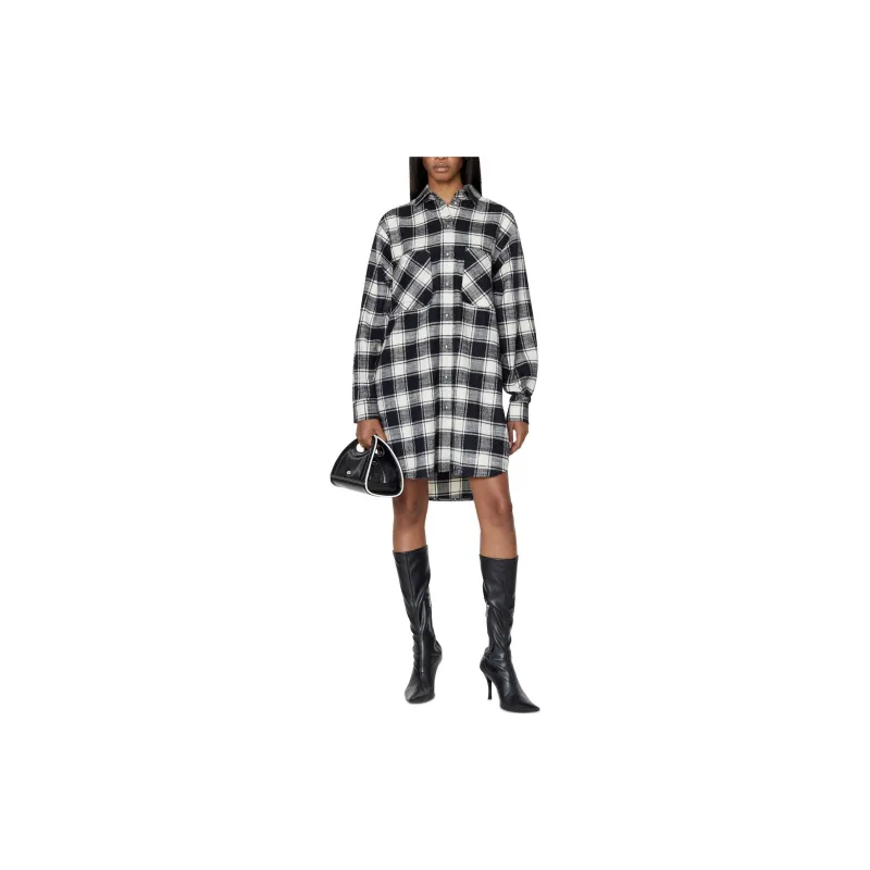 DIESEL Long-Sleeved Dresses Women's Black/White-1