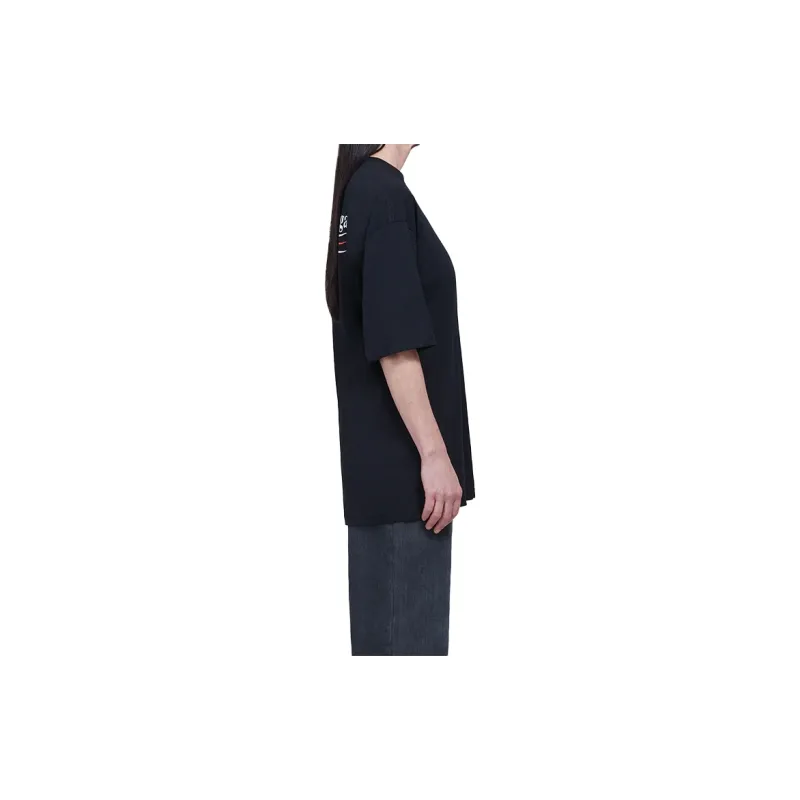 Balenciaga Drop Shoulder Sleeve T Shirt Women's Black-3