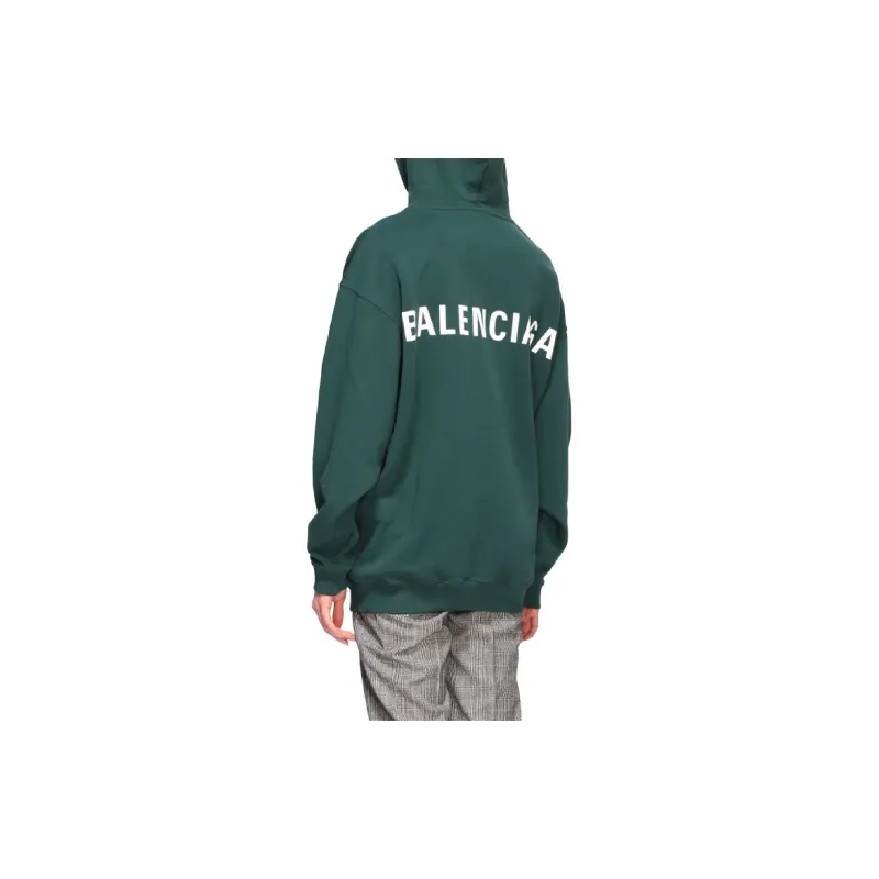 Balenciaga Logo Print Hoodie Green/White-3