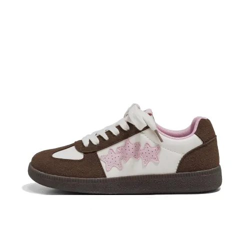 Feiyue Anti Slip Wear Resistant Low Top Skateboard Shoes Women's Beige Brown Pink