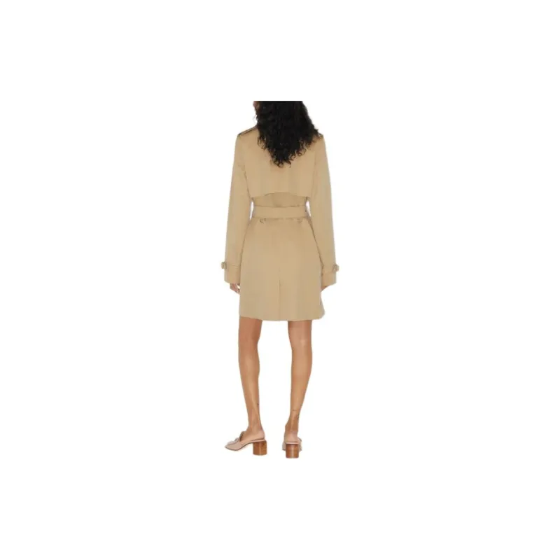 Burberry Vintage Check trim Short Trench Coat-2
