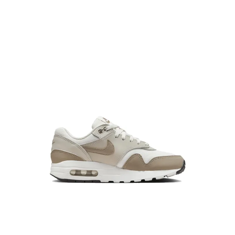 Nike Air Max 1 Abrasion Resistant Cushioning Breathable Slip Resistant Low Top Kids Lifestyle Shoes White Brown Kids'-1