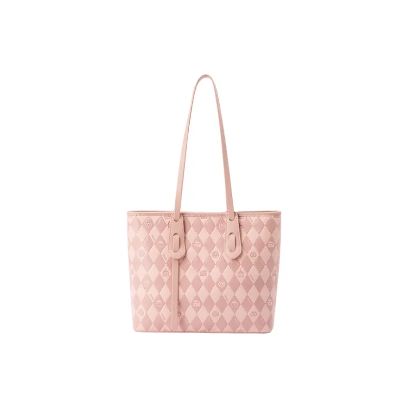 SEM/R Synthetic Leather Tote Bag, Shopping Bag, Shoulder Bag Women's Grey Tones/khaki/fantasy Pink-13