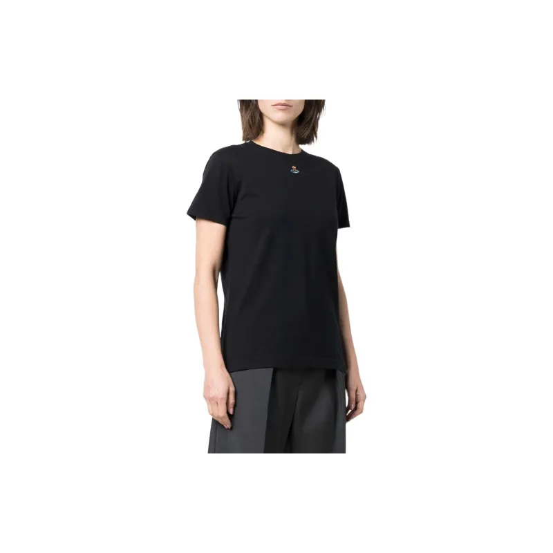 Vivienne Westwood Orb Logo embroidery Cotton T shirt-2