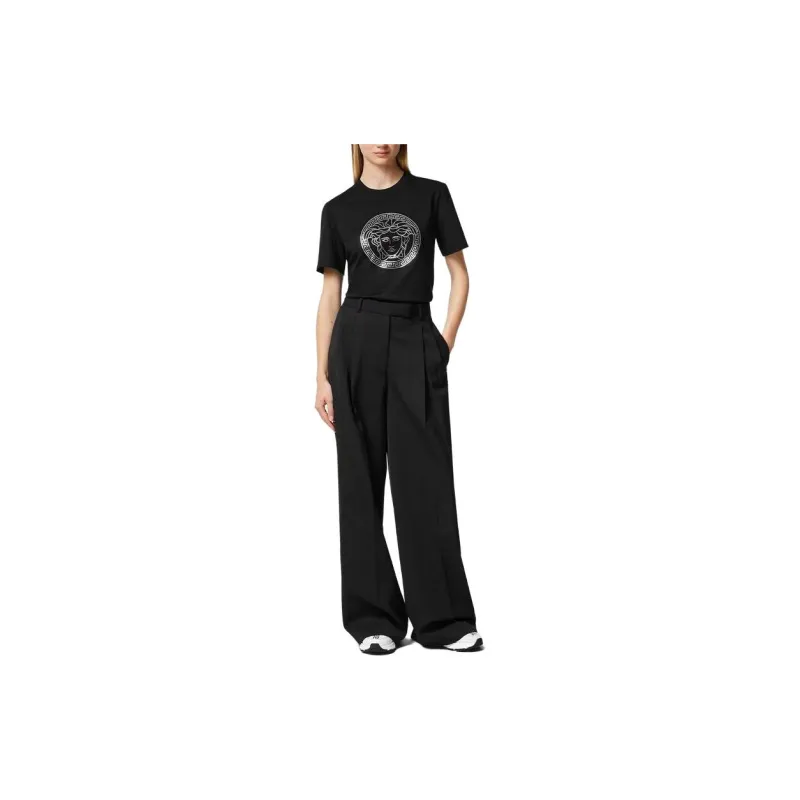 VERSACE Boke Flower Series T Shirts Women's Black-2