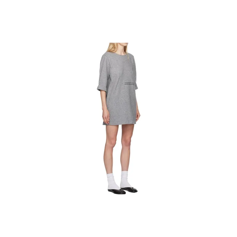 MM6 Maison Margiela Slogan Printed T Shirt Dress-2