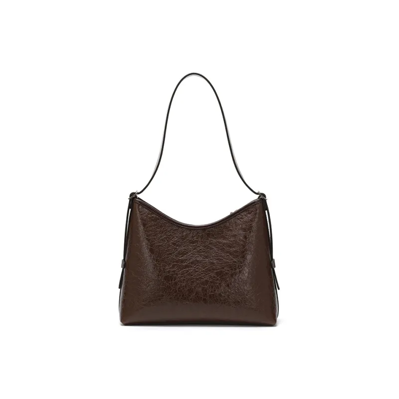 SNOOPY PU Shoulder Bag Regular Women's Brown-3