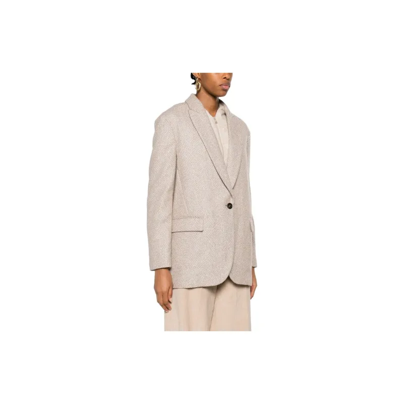Brunello Cucinelli Herringbone pattern Single breasted Blazer-7
