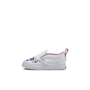 Vans Slip on Anti Slip Wear Resistant Low Top Toddler Shoes White Purple Infant And Toddler