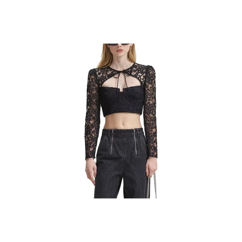 Self portrait Corded lace Crop Top-1