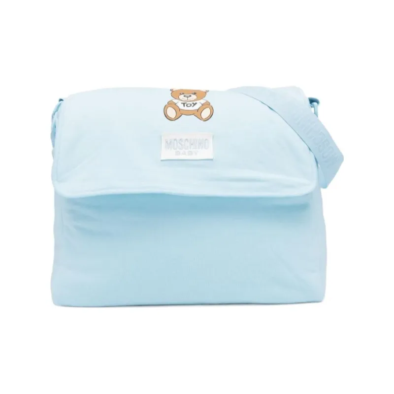MOSCHINO Cotton Crossbody Bag, Shoulder Bag Unisex Light Blue-1