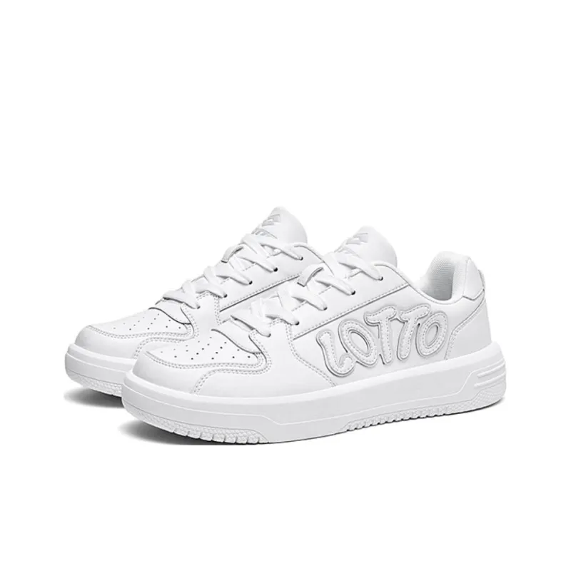 LOTTO Anti-Slip Wear-Resistant Low-Top Skateboard Shoes Women's White-2