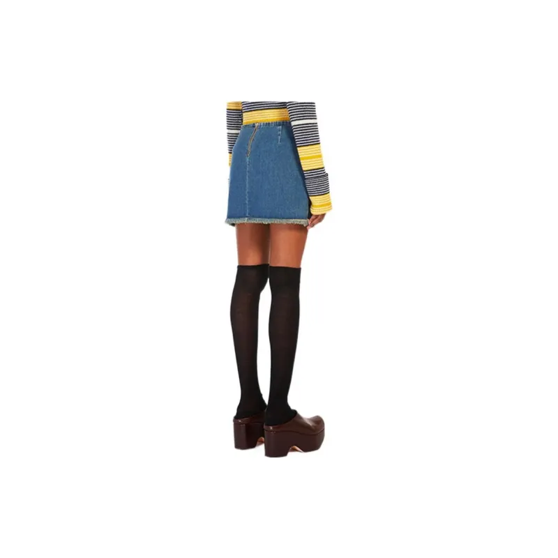 SportMax Denim Short Skirts Women's Blue-2
