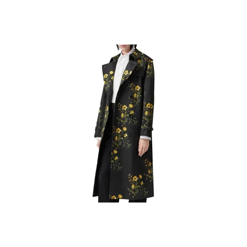 Burberry Trench Coats Women's Black-4