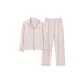 Lotus Color Block Letter-[Lapel Couple Pajamas for Women]