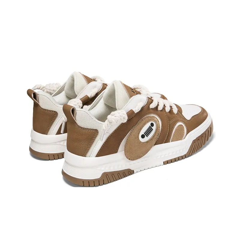 JEEP SPIRIT Skateboard Shoes Men Low Top Polar White/Flame Orange-5
