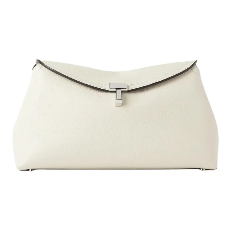 TOTEME T Lock Leather Clutch Bag-0