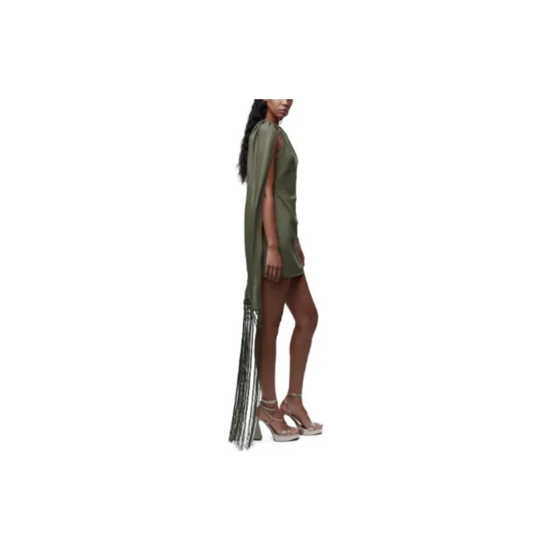 ZARA Sleeveless Dresses Women's Gray Green-3