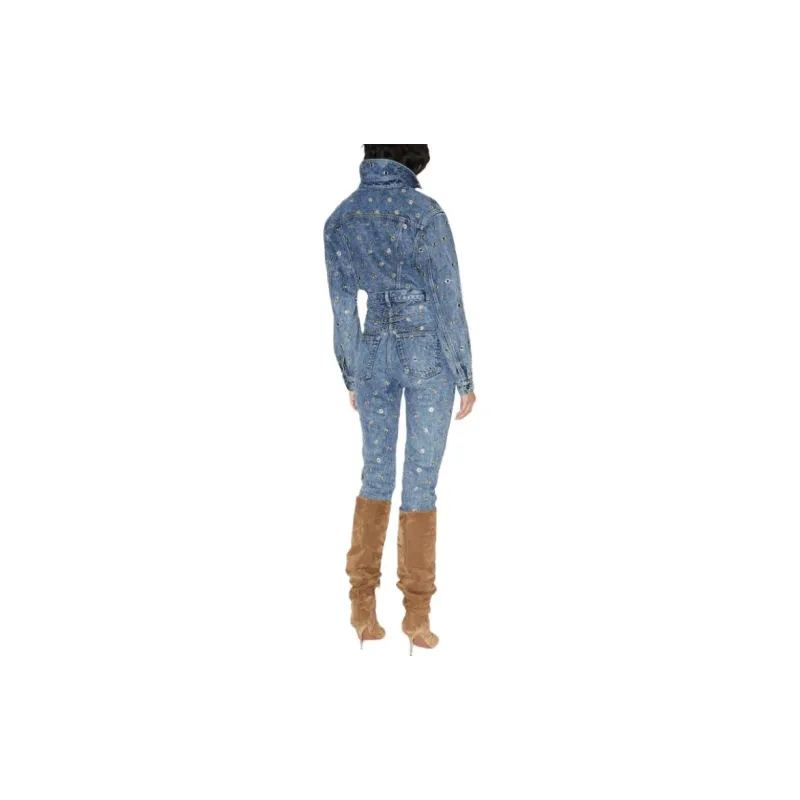 Alaia Denim Jackets Women's Dark Blue-3