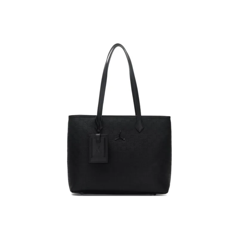 Jordan Synthetic Leather Tote Bag, Shopping Bag, Handbag Unisex Black-0
