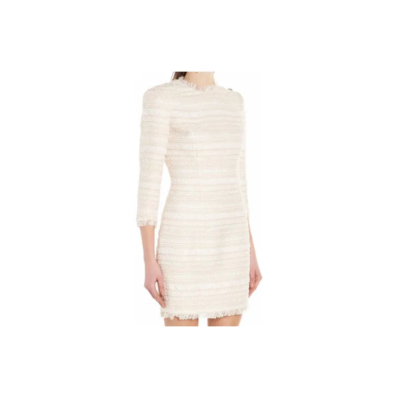 BALMAIN Long Sleeved Dress Women's Ecru-2