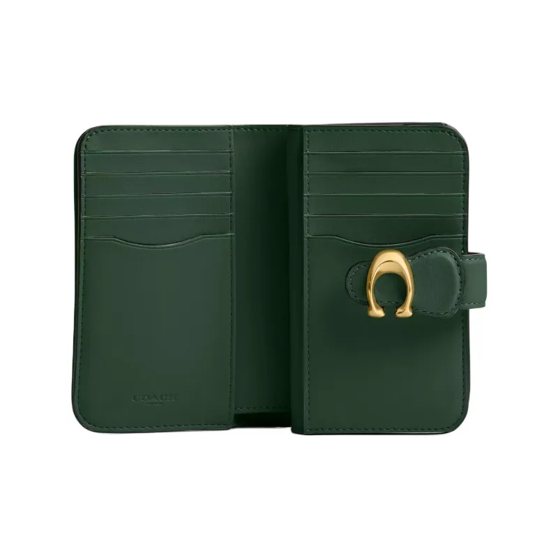 COACH Tabby Smooth Leather Wallet Medium Size Women's Hunter Green-1