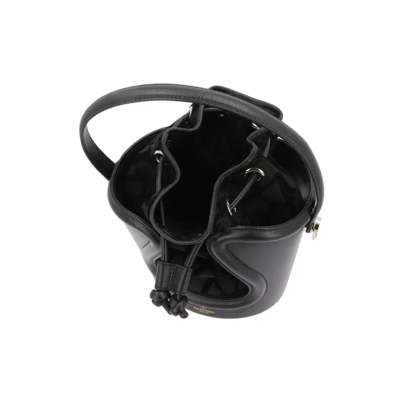 Valentino Sheepskin Bucket Bags Shoulder Bag Crossbody Bag Handbag Women's Black-3