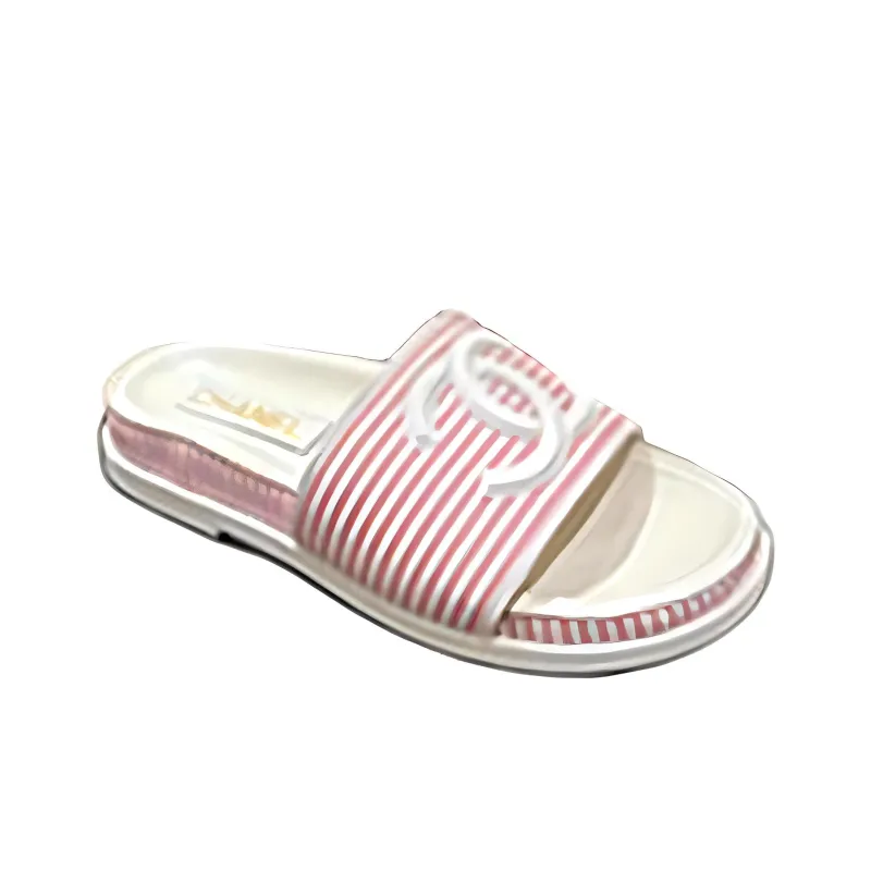CHANEL Slip-Resistant Slide Slippers Women's Pink White-1