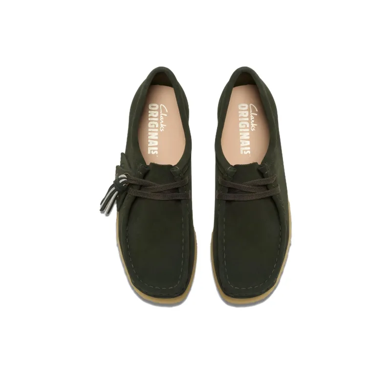 Clarks Originals Wallabee Forest Green Suede Women's-3