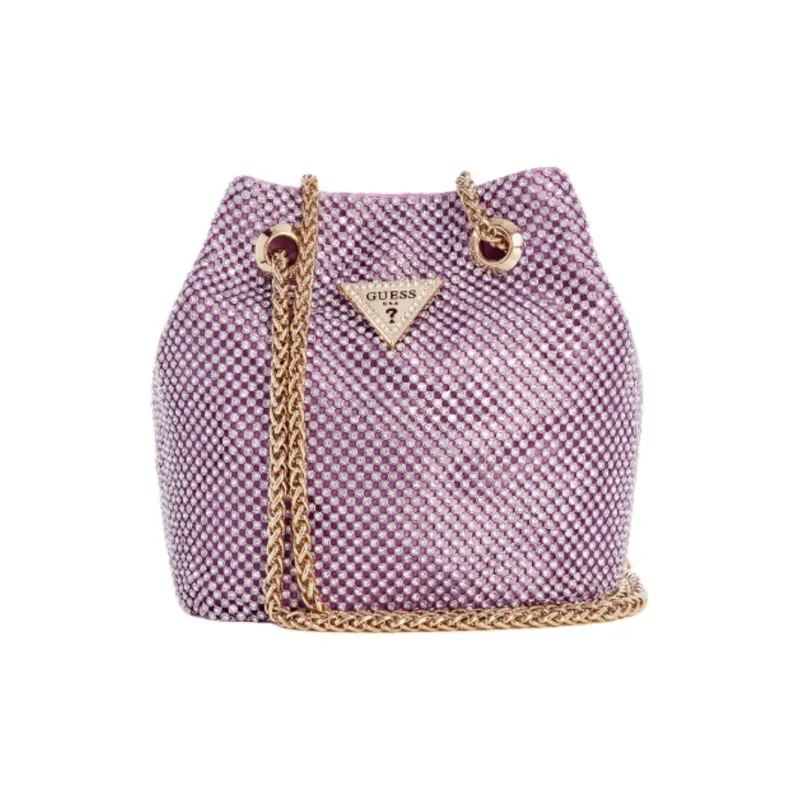 GUESS Aluminum Bucket Bags Crossbody Bag Shoulder Bag Mini Women's Pink Purple-0